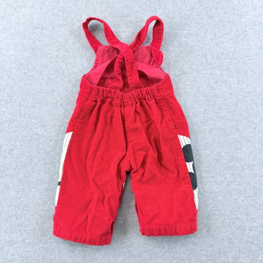 Vintage 1984 Disney Babies Mickey Pluto Red Corduroy Set Newborn 0-6 Months